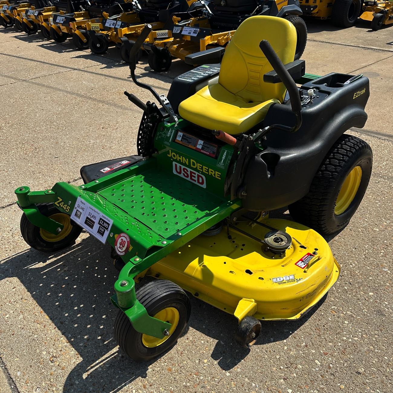 John Deere Z445 54″ Zero Turn Lawn Mower.  30-Day Guarantee!