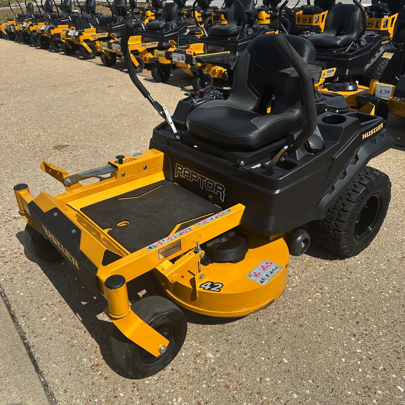 Hustler Raptor X 42 ” Zero Turn Lawn Mower.  Factory Warranty Remaining!