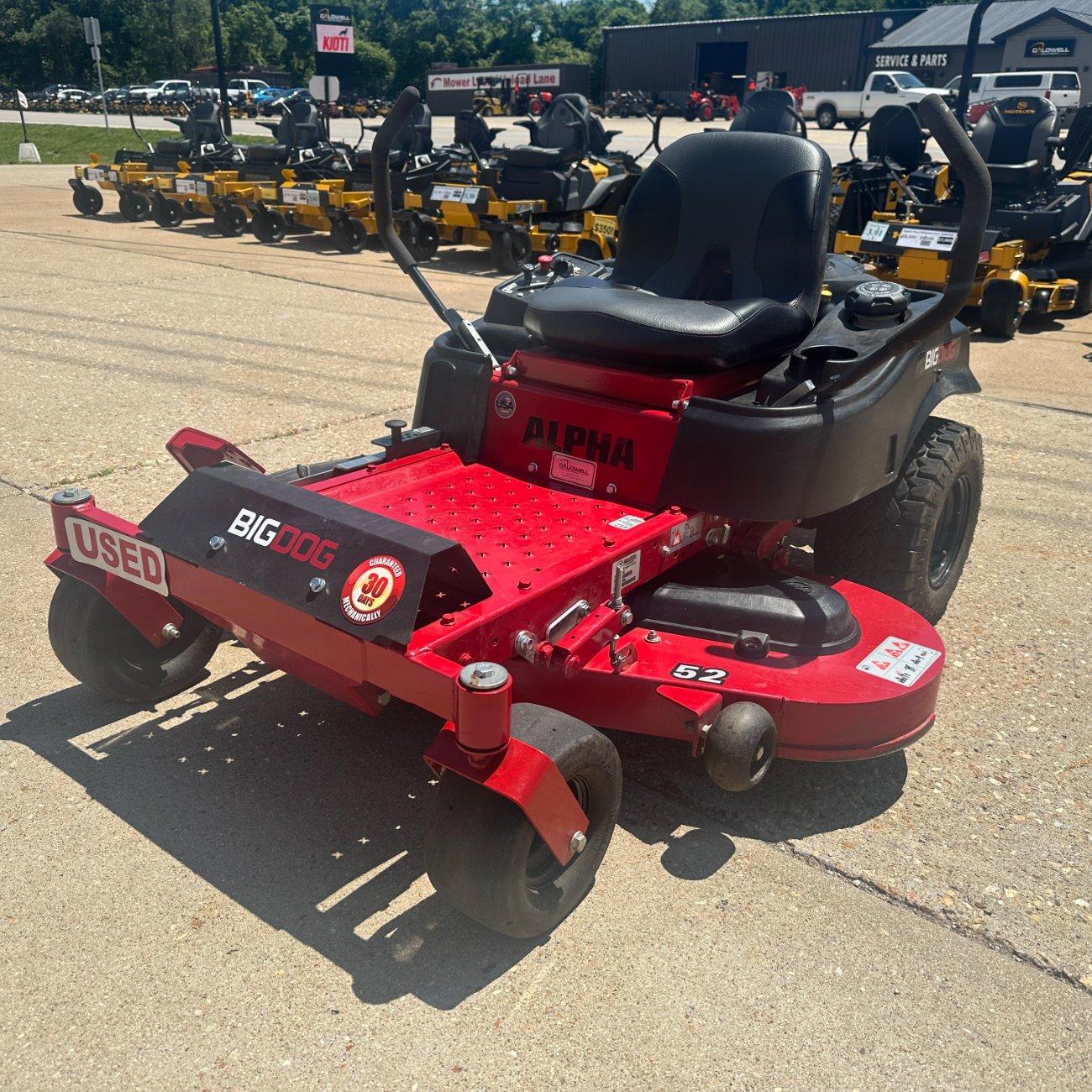 Big Dog Alpha 52″ Zero Turn Lawn Mower. 30-Day Guarantee!